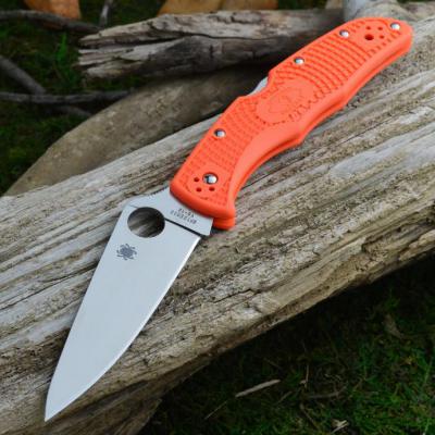 Couteau Spyderco Endura 4 Flat Ground Orange Acier VG-10 Manche FRN Made In Japan SC10FPOR - Free Shipping