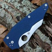 SC253GPCBL Couteau Spyderco YoJumbo Lame Acier CPM SPY27 Wharncliffe Manche  Cobalt Blue G10 Compression Lock USA -  Livraison Gratuite
