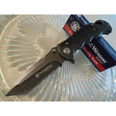 Couteau de Garde Frontières Smith&Wesson Border Guard Tanto Acier 7Cr17 Manche Acier Cutter Brise Vitres SWBG10S - Free Shipping