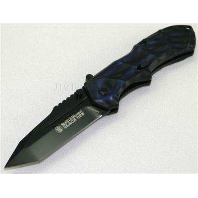 Couteau SMITH&WESSON SWBLOP3TBL Speed Assist Black OPS - S&W Black Ops Tanto Blue