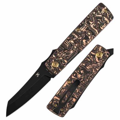 T2135A2 Couteau Kansept Higonokami | Lame Acier 154CM Black Reverse Tanto | Manche Copper Carbon Fiber | Liner Lock | Livraison Gratuite