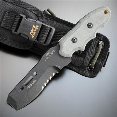 Couteau de Survie TOPS Mini Pry Knife Acier 5160 Manche Micarta Tops Knives Made In USA TPMPK01 - Free Shipping