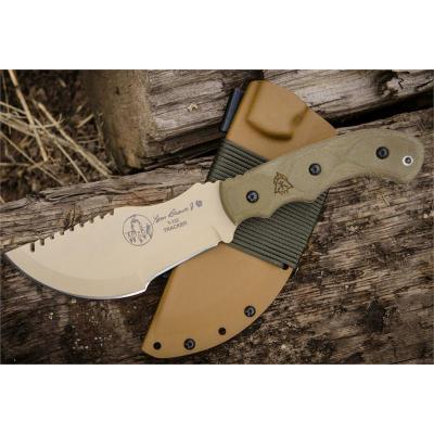 Couteau Tops Tom Brown Tracker Desert Tan Carbone 1095 Manche Micarta Etui Kydex Made In USA TPTBT01TAN - Free Shipping
