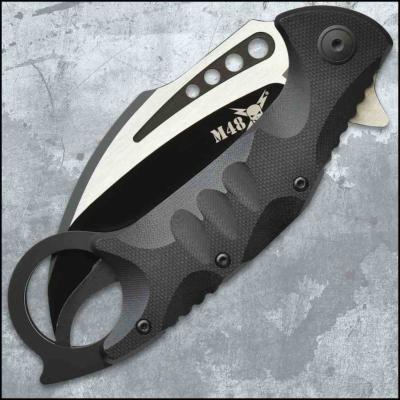 UC3602 Couteau M48 Steel Titan Karambit Pliant | Lame Acier D2 Two-Tone Hawkbill | Manche Plaquettes G10 Black | Liner Lock | Livraison Gratuite
