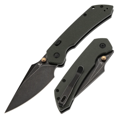 B1034H4 — Couteau Tenable Fenrir Lame Acier Nitro-V Blackwashed Harpoon Manche Micarta Vert Top Liner Lock Livraison Gratuite