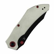 B1079A4 Tenable Tipper – Couteau pliant Liner Lock Lame Acier Nitro-V Blackwash Manche White G10 - Livraison Gratuite