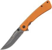 BR0560 Couteau Browning Branded Rock Flipper | Lame Clip Point Acier 7Cr17MoV | Manche G10 Orange | Framelock | Clip - Livraison Gratuite