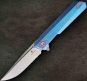 BTKMK01C1 Bestechman Dundee – Couteau Lame Acier D2 Manche Titane Bleu Cristallisé – Livraison Gratuite