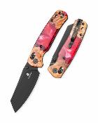 BTKMK06W5 Bestechman Cicada's Wing – Couteau pliant Axis Lock Lame Acier 10Cr15MoV Black Manche Wood/Red Resin - Livraison Gratuite