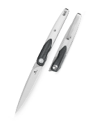 BTKMK14A Couteau Bestechman Lanza Black&White Drop Point Acier 14C28N Manche G10 Sécurité Linerlock - Livraison Gratuite