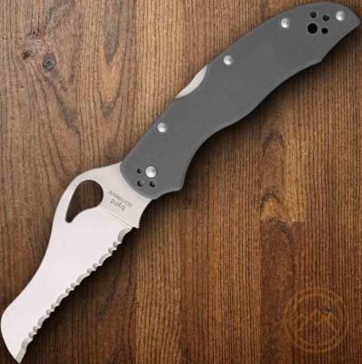 BY24GSGY Couteau Byrd Gooney | Lame Hybride Acier 9Cr18MoV Satin Serrated | Manche Gray G10 Back Lock - Livraison Gratuite