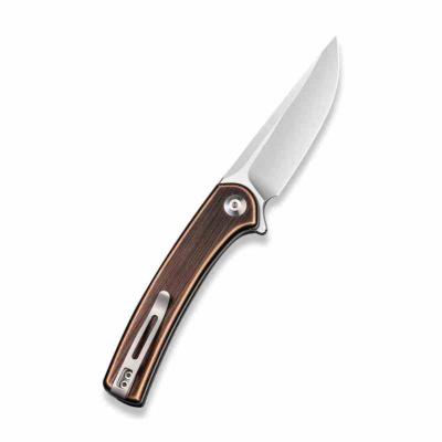 CIVC19026B1 Couteau Civivi Mini Asticus Copper | Lame Drop Point Acier 10Cr15CoMoV | Manche Cuivre | Flipper | Liner Lock - Livraison Gratuite