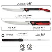 CIVC22029B1 CIVIVI Shawka Fillet – Couteau Pliant Fillet Lame Trailing Point 14C28N Manche Aluminium Noir & Rouge Étui Nylon - Livraison Gratuite