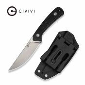 CIVC250401 — Couteau Fixe Civivi Carveth Lame Acier AEB-L Stonewash Manche Plaquettes Black G10 Housse Kydex Livraison Gratuite