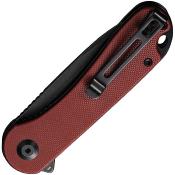 CIVC907A1 — Couteau Civivi Elementum Lame Acier D2 Black Stonewash Drop Point Manche G10 Bordeau Linerlock Chasse Bushcraft Livraison Gratuite