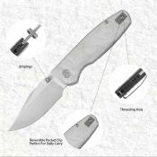 CMB21C Couteau CMB Made Knives Lucky | Lame Drop Point Acier 14C28N | Manche Aluminum Foil Liner Lock - Livraison Gratuite