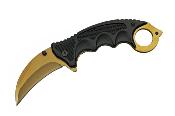 CN300497GD Lot de 3 Couteau Semi Automatique Gold Karambit Lame Acier Inox - Livraison Gratuite