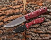 CTK398144SS Condor Firewater – Couteau Buscraft Lame Acier 14C28N Drop Point  Manche Micarta Rouge – Étui Cuir + Firestarter – Livraison Gratuite