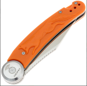 DGR2404RGST — Couteau Daggerr Knives Lisichka Gimbal Lock Lame Acier 8Cr13MoV Clip Point Satinée Manche FRN Orange Sculpté - Livraison Gratuite