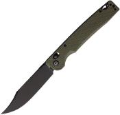 DGRPKXOLBW — Couteau Pliant Daggerr Pike Crossbar Lock Lame Acier 8Cr14MoV Black Stonewash Manche Plaquettes FRN Vert OD Thumb Disk Livraison Gratuite