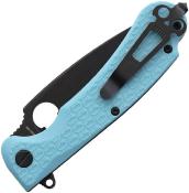 DGRRSTFBW Daggerr Knives Resident | Couteau Pliant | Lame Spear Point 8Cr14MoV Blk | Manche FRN Bleu Clair | Livraison Gratuite