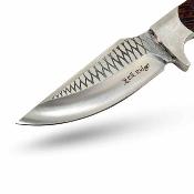 ERFIX127 - Elk Ridge - Couteau Chasse Survie - Manche Bois - Lame Acier Inoxydable - Drop Point - Etui Cuir - Livraison Gratuite