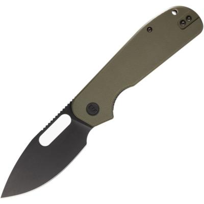 EUT017 Couteau Pliant Eutektik EFD Lame Acier 14C28N Manche G10 Vert OD Linerlock - Livraison Gratuite