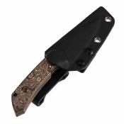 G3034A2 Kansept Fenrir Fixed Blade | Couteau Lame Harpoon Acier D2 | Manche Copper Carbon Fiber Housse Kydex - Livraison Gratuite 