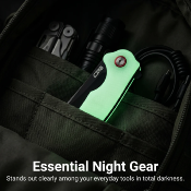 J1904BGD — Couteau CJRB Crag Lame Acier AR-RPM9 Cleaver Black PVD Noire Manche Plaquettes G10 Glow In The Dark Liner Lock - Livraison Gratuite