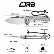 J1966GGY Couteau CJRB Tundra Limited Edition | Lame Drop Point Acier S35VN | Manche Gray Titanium Linerlock - Livraison Gratuite