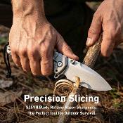 J1966GGY Couteau CJRB Tundra Limited Edition | Lame Drop Point Acier S35VN | Manche Gray Titanium Linerlock - Livraison Gratuite