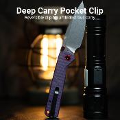 J1975PU — Couteau CJRB Latitude Lame Acier AR-RPM9 Drop Point Stonewash Manche G10 Violet Top Linerlock Flipper - Livraison Gratuite