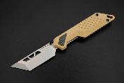 KETM0169 Couteau Pliant Ketuo Mutiny Lame Acier 14C28N Tanto Microbillée Manche G10 Tan Linerlock - Livraison Gratuite