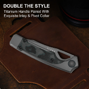 KI3729A2 Couteau Kizer Ara  – Lame S45VN Stonewash Manche Titane & Carbone Camo Bleu – Liner Lock – Livraison Gratuite