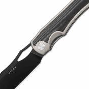 KI4763LDA2 Kizer Allure – Couteau pliant Liner Lock Lame Acier CPM-S45VN Black Manche Silver Titane&Black Micarta - Livraison Gratuite