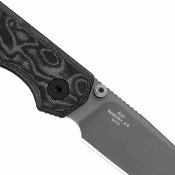 KIV34582BDA2 Couteau Kizer Begleiter 2.9 | Lame Acier BD1N Gray PVD | Manche Micarta Vortex Noir et Blanc | Livraison Gratuite