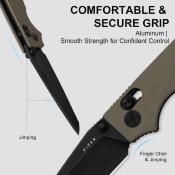 KIV36052TA1 Kizer Original 2 | Couteau Pliant Lame Tanto Acier 14C28N | Manche Aluminium Vert | Clutch Lock | Livraison Gratuite