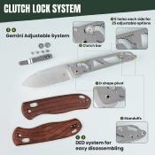 KIV3619A6 Couteau Kizer Drop Bear Lame Drop Point Acier Nitro-V Manche Mkuluti Wood Clutch Lock - Livraison Gratuite