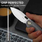 KIV3770A1 Kizer Seagull | Couteau Pliant EDC | Lame 14C28N | Manche Micarta Black| Verrouillage Liner Lock - Livraison Gratuite
