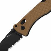 V3774CTA3 Kizer Aegis T – Couteau pliant Lame Acier AEB-L Black PVD Tanto Brise-vitre, coupe-sangle Manche Brown G10 - Livraison Gratuite