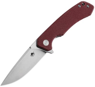KKNJ146SRD Couteau Pliant Klaken Ridge Pro Lame Acier 14C28N Manche Micarta Rouge Linerlock Flipper - Livraison Gratuite