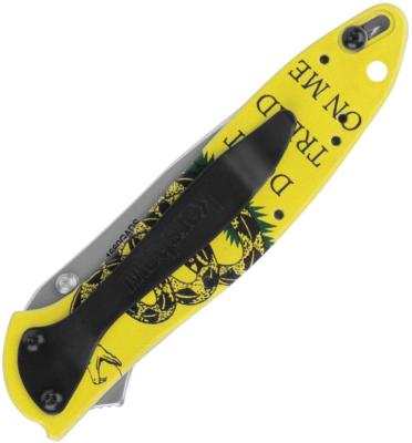 KS1660GADS — Couteau Kershaw Leek A/O Lame Acier 14C28N Bead Blast Drop-Point Manche Aluminium Don't Tread On Me Linerlock USA Livraison Gratuite