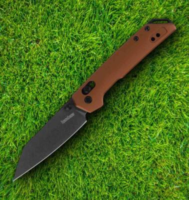 KS2051RBRZBW Kershaw Mini Iridium Reverse Tanto - Couteau Lame Acier D2 Black Manche Aluminium Bronze DuraLock - Livraison Gratuite