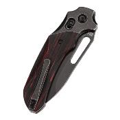 KT1099V4 Couteau Kansept Quasar Lame Drop Point Acier 154CM Manche G-Mascus Rouge & Noir Sécurité Crossbar Lock - Livraison Gratuite