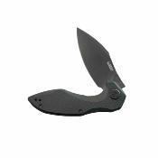 KUB236O Couteau Pliant Kubey Noble Flipper Lame Clip Point 8 cm Acier 14C28N Manche G-10 Noir Liner Lock - Livraison Gratuite