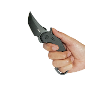 KUB439F Kubey Jaw KU439F – Couteau Pliant Tanto Karambit | Lame Recurve Blackwash 14C28N | Manche G10 Noir - Livraion Gratuite
