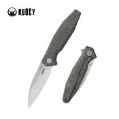 KUB474C Kubey Whammy Lame Acier 14C28N Satin Manche Titane Flamed Framelock - Livraison Gratuite