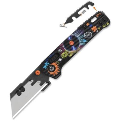 QS130UTREC Couteau Pliant QSP Penguin Workmate Lame Acier SK5 Manche FRN Noir Édition Disque Glyde Lock - Livraison Gratuite