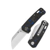 QS130XSD1 Couteau QSP Mini Penguin Blue Lame Acier 14C28N Manche FCarbone IKBS - Livraison Gratuite