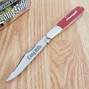 RR2618 Couteau ROUGH RYDER Long Rifle Grandaddy Barlow Slipjoint Lame Acier 440 Manche Os Rouge Boite Métal - Livraison Gratuite